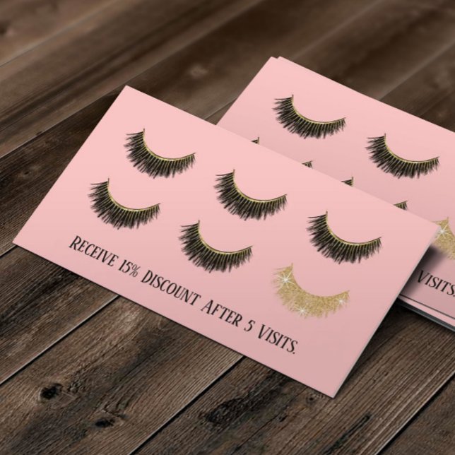 Lashes Makeup Artist Eyelash Blush Pink Loyalty Card (Creator Uploaded)