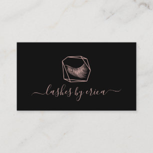 Lashes Makeup Artist Geometric Rose Gold Eyelash Business Card