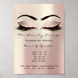Lashes Makeup Artist Glitter Beauty Rose Pink Poster