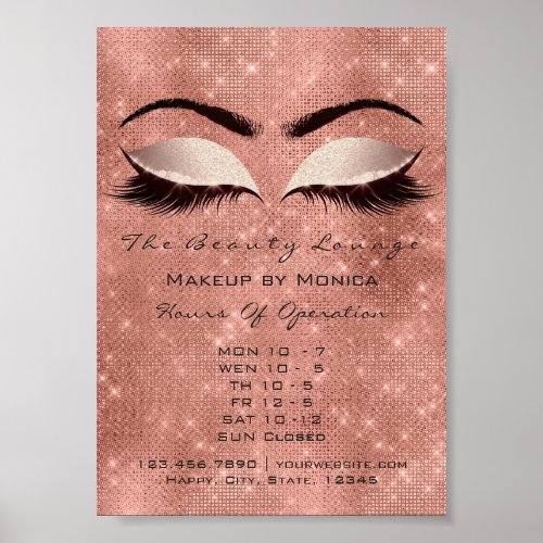 Lashes Makeup Artist Glitter Beauty Rose Spark Poster