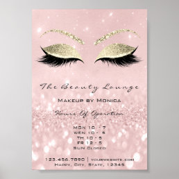 Lashes Makeup Artist Glitter Beauty Salon Pink Poster