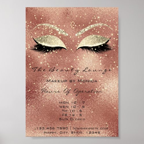 Lashes Makeup Artist Glitter Beauty Salon Skin Lux Poster