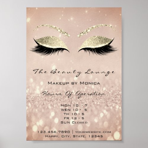 Lashes Makeup Artist Glitter Beauty Salon Skinny Poster