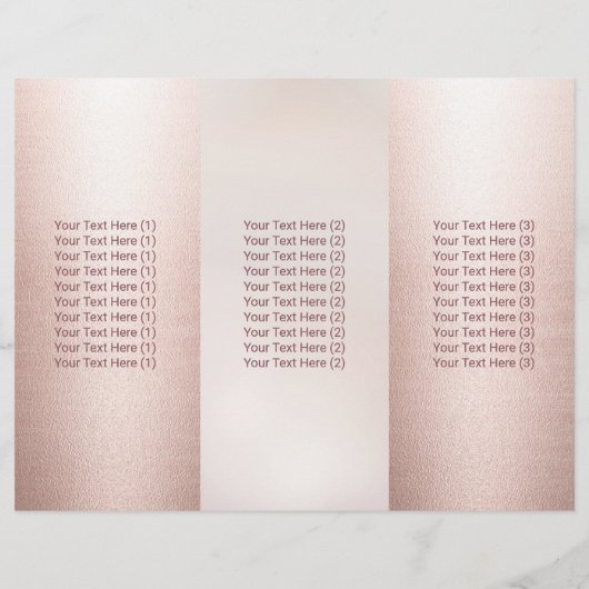 Lashes Makeup Artist Hair Salon Rose Gold Tri-Fold (Back)