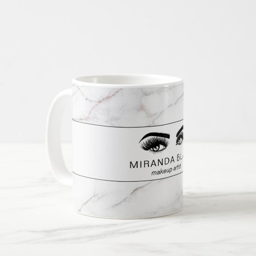 Lashes Makeup Artist Luxe White Marble Coffee Mug