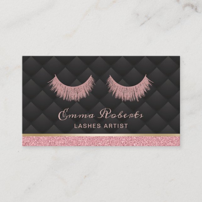 Lashes Makeup Artist Luxury Eyelash Extensions Business Card (Front)