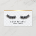 Lashes Makeup Artist Luxury Eyelash Gold Border Business Card | Zazzle