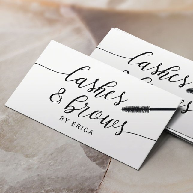 Lashes Makeup Artist Minimalist Typography Salon Business Card (Creator Uploaded)