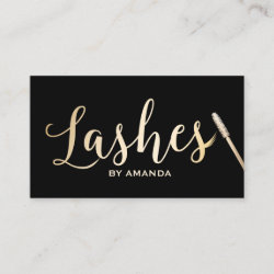 Lashes Makeup Artist Modern Black & Gold Business Card