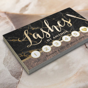 Lashes Makeup Artist Modern Marble Copper Loyalty