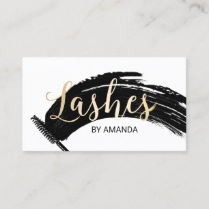 Lashes Makeup Artist Modern Mascara Brushstroke Business Card