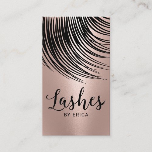 Lashes Makeup Artist Modern Rose Gold Eyelash Business Card