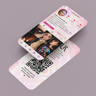 Lashes Makeup Artist Pink Pearl Instagram Modern Business Card