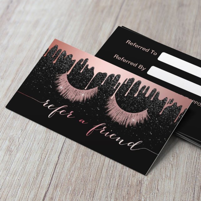 Lashes Makeup Artist Rose Gold Dripping Referral (Creator Uploaded)