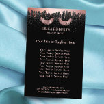 Lashes Makeup Artist Rose Gold Dripping Salon Flyer<br><div class="desc">Lashes Makeup Artist Rose Gold Dripping Beauty Salon Brochures.</div>