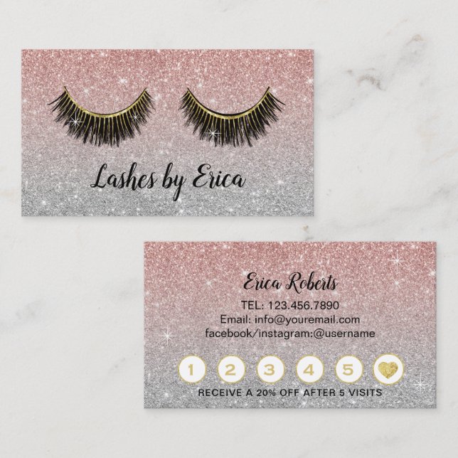 Lashes Makeup Artist Rose Gold Glitter Loyalty (Front/Back)