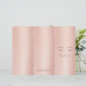Lashes Makeup Artist Rose Gold Tri-Fold Bruchures (Standing Front)