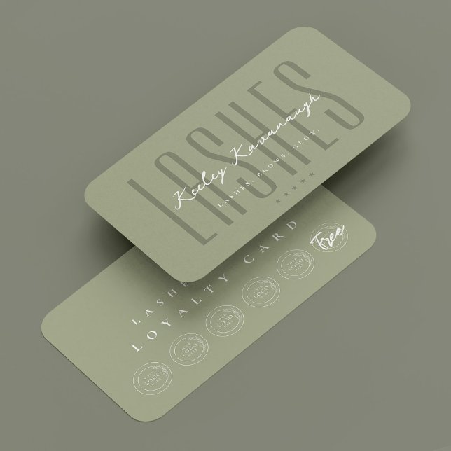 Lashes Makeup Artist Sage Logo Punch Loyalty Card (Lashes Makeup Artist Sage Logo Punch Loyalty Card
)