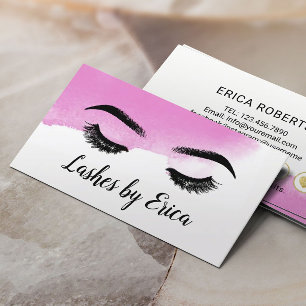 Lashes Makeup Artist Watercolor Salon Loyalty Card