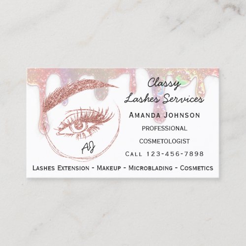 Lashes Makeup Nail Microblade Logo Qr Code Monogra Business Card