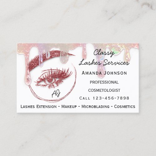 Lashes Makeup Nail Microblade Logo Qr Code Monogra Business Card