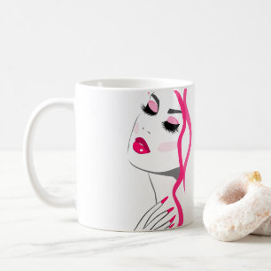 Lashes Manicure Hair Pink Girl Beauty Branding Coffee Mug
