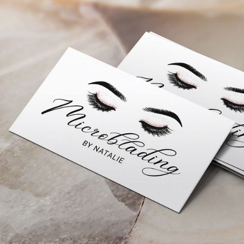Lashes Microblading Elegant Typography Business Card