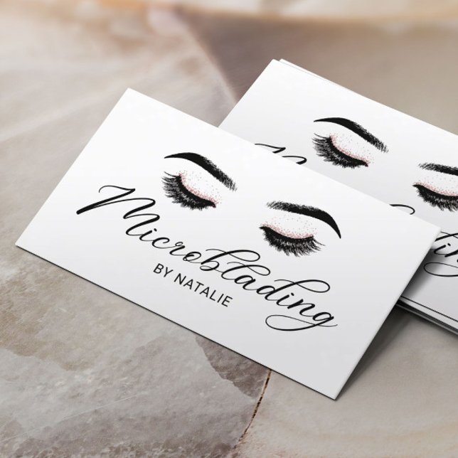 Lashes Microblading Elegant Typography Business Card (Creator Uploaded)