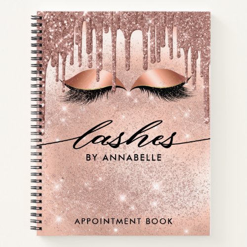 Lashes Modern Rose Gold  Appointment Book