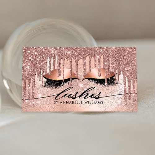 Lashes Modern Rose Gold  Business Card