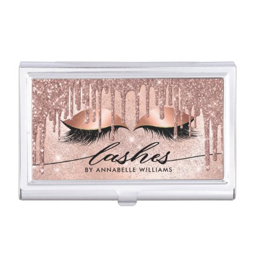 Lashes Modern Rose Gold   Business Card Case