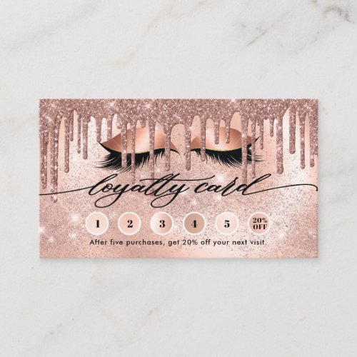 Lashes Modern Rose Gold  Loyalty Card