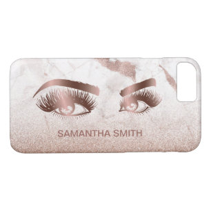 Lashes Modern Rose Gold Marble Makeup Artist iPhone 8/7 Case