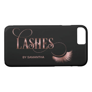 Lashes Modern Rose Gold Typography Makeup Artist iPhone 8/7 Case