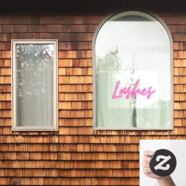 Lashes neon sign style cling (Home Window)