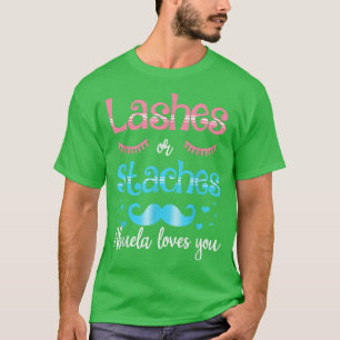 Lashes Or Staches Abuela Loves You Gender Reveal T-Shirt