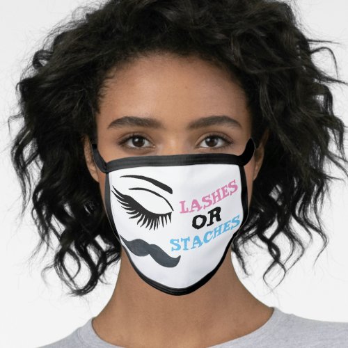 LASHES OR STACHES GENDER REVEAL MASK RE_USABLE