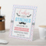 "Lashes Or Staches" Gender Reveal Party Welcome Pedestal Sign