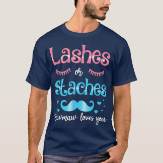 Lashes Or Staches Mawmaw Loves You Gender Reveal T-Shirt