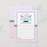 "Lashes Or Staches" Modern Gender Reveal Party Advice Card