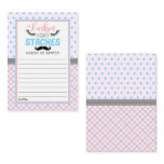"Lashes Or Staches" Modern Gender Reveal Party Advice Card "Lashes Or Staches" Modern Gender Reveal Party Advice Card