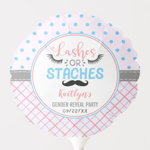 Lashes Or Staches Modern Gender Reveal Party Balloon