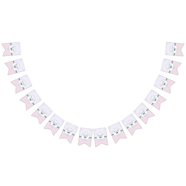 "Lashes Or Staches" Modern Gender Reveal Party Bunting Flags (All)