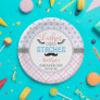 "Lashes Or Staches" Modern Gender Reveal Party Paper Plates