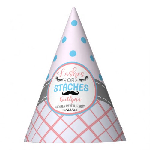 Lashes Or Staches Modern Gender Reveal Party Party Hat