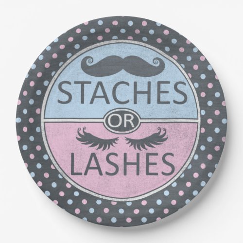 Lashes or Staches Paper party plates Paper Plates