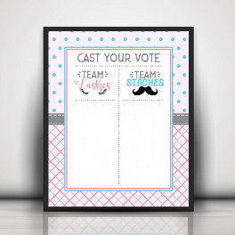 "Lashes Or Staches" Voting Sticker Chart