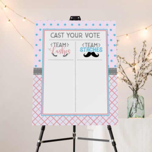 Lashes Or Staches Voting Sticker Chart Foam Board