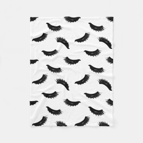Lashes Pattern Modern Eyelash Print Fleece Blanket