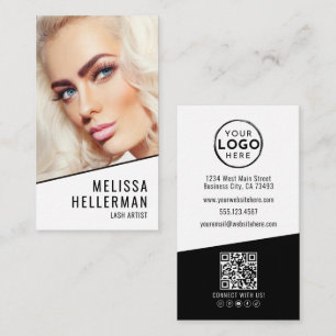 Lashes Photo Logo Vertical Business Card